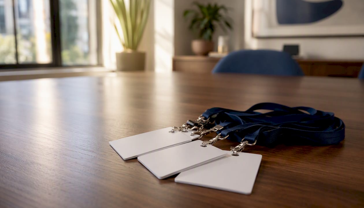Lanyard with contract staffing badges