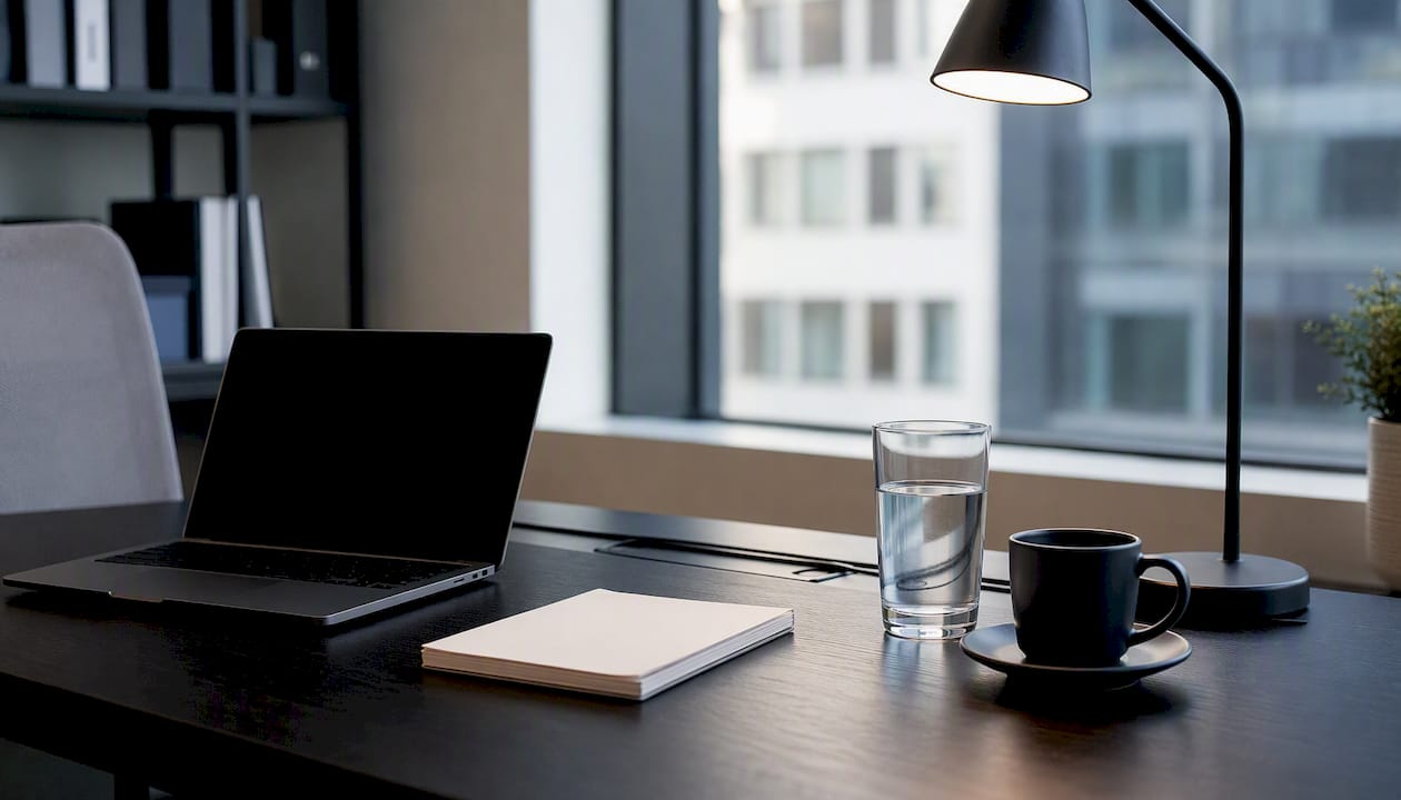 Executive desk setup suggesting fast-paced work