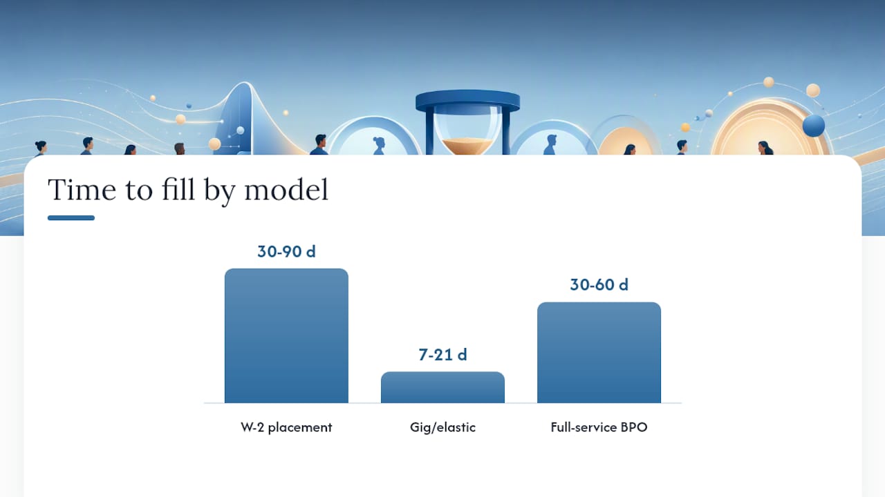 Comparison diagram of call center staffing models